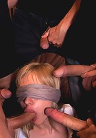 Hot Little Blonde Tied up and Gang Banged