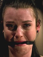 Curvy broad suffers for orgasms then strung up by hair suspension.