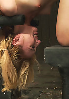 Little Emma is put in hard bondage and fucked by a big dick