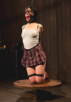 Pretty gets punished - double penetration and made to squirt into exhaustion