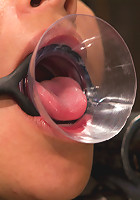 Tight bodied brunette rides the sybian