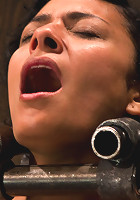 Tight bodied brunette rides the sybian