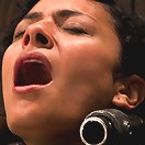 Tight bodied brunette rides the sybian