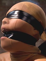 Sexy Japanese girl is tightly bound w/elbows togetherBrutally skull fucked w/cock. Swallow it!