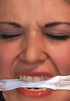 Girl next door, severely bound and helplessStripped, elbows bound, legs split, multi-orgasms!