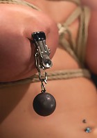 Big titted 21yr old in her first ever hardcore bondage shoot Once helpless we abuse those tits.