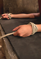 Nipples tied to toes, funnel gag directly below her pussy.Made to squirt like a fountain!