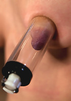 Elise is held down by her own HUGE nipples, held down on a Sybian!Any movement is nipple PAIN!