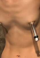 Tiny shaved cutie bound tightly, and made to cum while in tip-toe suspension