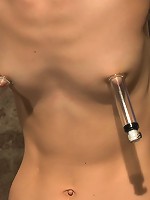 Tiny shaved cutie bound tightly, and made to cum while in tip-toe suspension