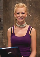 Bound on screen in an amazingly tough hogtie. Finger fucked, made to cum, skull-fucked & tormented!