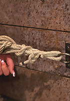 Cute 20yr old girl next door, bound with legs up & spread, foot torture, caning, finger banged hard!