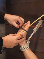 Cute 20yr old girl next door, bound with legs up & spread, foot torture, caning, finger banged hard!