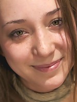 Cute girl next door, bound, face fucked, made to cum over & over, brutal bondage and pussy torture!