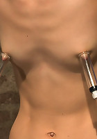 Tiny shaved cutie bound tightly, and made to cum while in tip-toe suspension