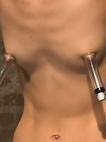 Tiny shaved cutie bound tightly, and made to cum while in tip-toe suspension