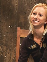 Tiny sexy blond suffers heavy weighted nipple clamps & a crotch burner that keeps her on her toes!