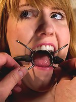 Clothes pins are whipped off this sexy amazons body. Nasty Crotch rope keeps her screaming & cumming