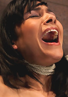 Nipples pull 1 way, neck rope pulls the other. 2 options: breathe or suffer. All while cumming.