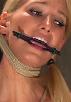 Impaled with a huge dildo w/vibrator stuck right on her clit. Breath control makes this girl cum!