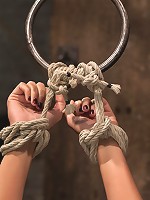 19yr with long sexy legs is bound helpless, & uncomfortable. Nipple torture, flogging & made to cum!