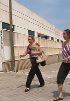 Spanish Hottie gets Throat Fucked on the StreetBound in front of a busy cafe!