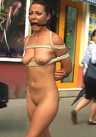 World Famous Dominatrix Down on her Knees Crawling Naked Through the Streets of Europe