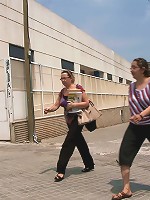 Spanish Hottie gets Throat Fucked on the StreetBound in front of a busy cafe!