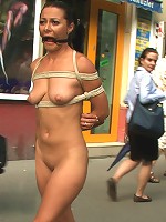 World Famous Dominatrix Down on her Knees Crawling Naked Through the Streets of Europe