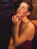 Uppity blond slave whipped back into shape as real BDSM players fuck on the dinner table