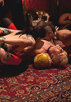 Personal slave is released from chastity to be fucked, shocked, and bound