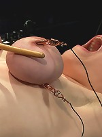 19 year old with big tits is electrified into orgasm