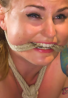 Local Babe gets Strung Upsidedown in Electro Predicament Bondage