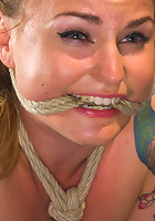 Local Babe gets Strung Upsidedown in Electro Predicament Bondage