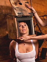 Beautiful Blonde with Big Tits gets Oiled up and Used as a Cum Canvas