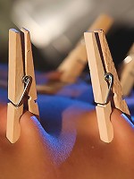 Mistress Sabrina playing with her blonde victim