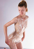 Young Eliza wrapped in plastic