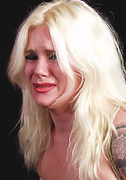 Tattooed blonde getting bound