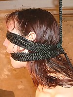 Filthy slave girl gets blinded and bound