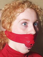 Bound slave gets clothespins on her breasts