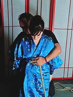 Cute girl gets tied up