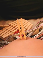 Boyfriend punish her girl by whipping her ass and torturing her nipples with clothespins