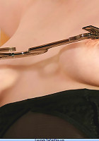 Cute blonde gets her tits abused