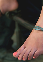 Bound in a custom metal bondage rig. Made to cum, she can't stop the orgasms that rip though her