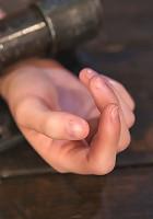 What's blond and tan and will have swollen pussy lips for a month?