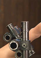 What's blond and tan and will have swollen pussy lips for a month?