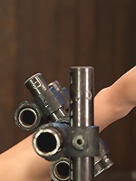 What's blond and tan and will have swollen pussy lips for a month?