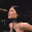 Claire Dames Huge tits brutally bound in metalhelpless to stop the pain or pleasure.