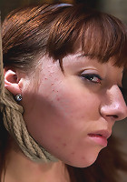 Sexy Lolita Haize totally helpless as cock is jammed down her throat Left on the floor to suffer