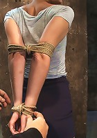 Hot blond is bound & made to strip. Foot tortured, tickled, & made to cum over & over.